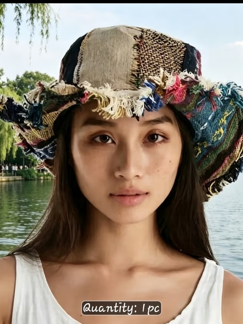 Bohemian Multicolor Patchwork Fringe Sun Hat